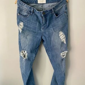 Rachel Roy distressed boyfriend jean